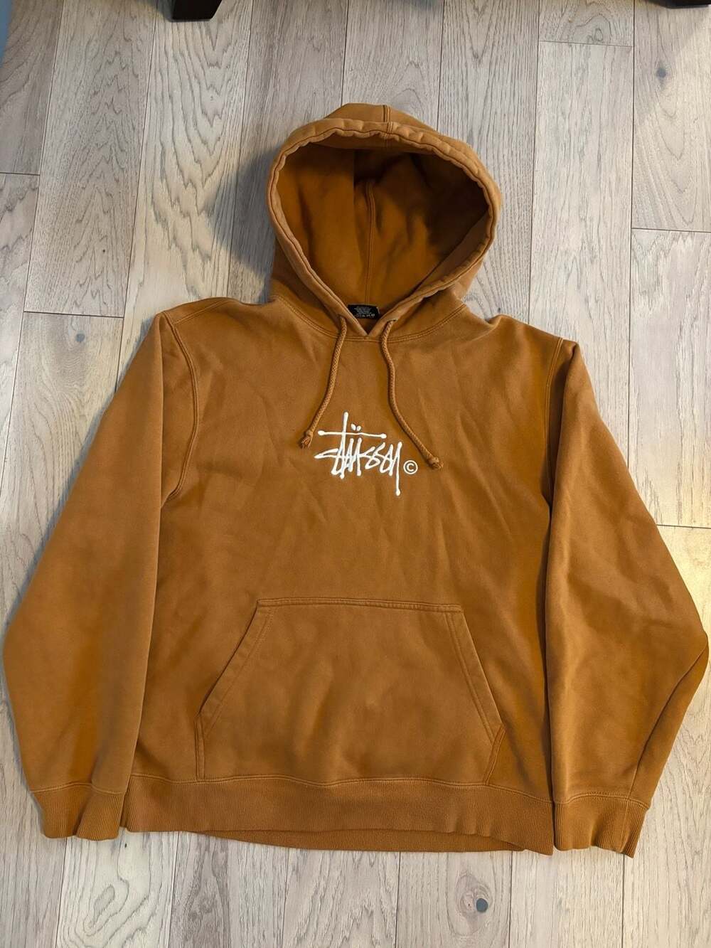 Stüssy Basic Embroidered Hoodie - Tobacco Brown